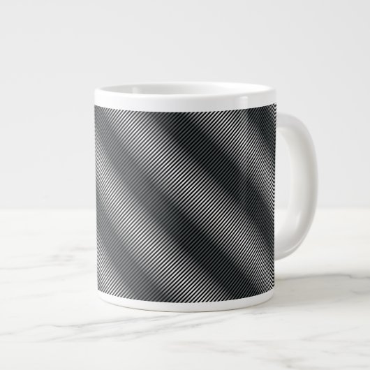 Ultra dünne schwarz-weiße Gradationslinien Jumbo-Tasse (Vorderseite Rechts)