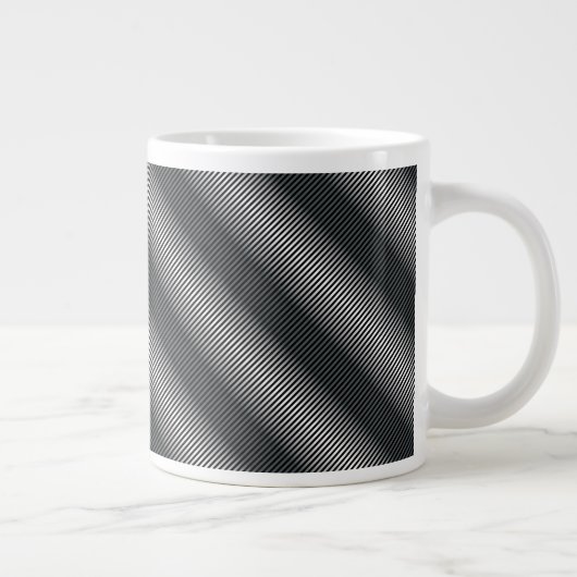 Ultra dünne schwarz-weiße Gradationslinien Jumbo-Tasse (Rechts)