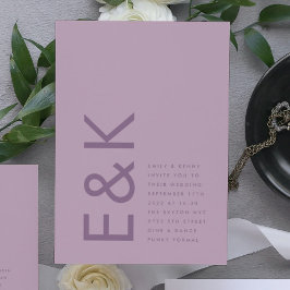 Ultra Dusty Rose Lila Modernes, feines, großes Mon Einladung