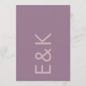 Ultra Dusty Rose Lila Modernes, feines, großes Mon Einladung (Rückseite)