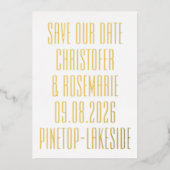 Ultra einfach kein Foto Große fette Details Hochze Folieneinladung (Vorderseite)