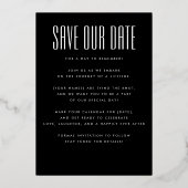 ULTRA EINFACH MODERNE NAMES GOLD FOTO RETTE UNSERE FOLIENEINLADUNG (Rückseite)