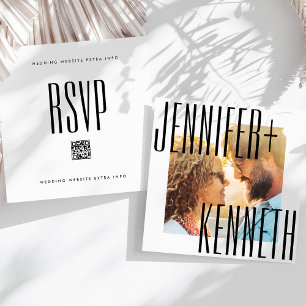 ULTRA EINFACHE BOLD NAMES FOTO SQUARE QR CODE UAWG SAVE THE DATE