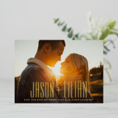 ULTRA EINFACHE BOLD NAMES GOLD FOTO SAVE THE DATE FOLIENEINLADUNG (Stehend vorne)