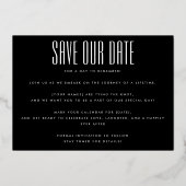 ULTRA EINFACHE BOLD NAMES GOLD FOTO SAVE THE DATE FOLIENEINLADUNG (Rückseite)