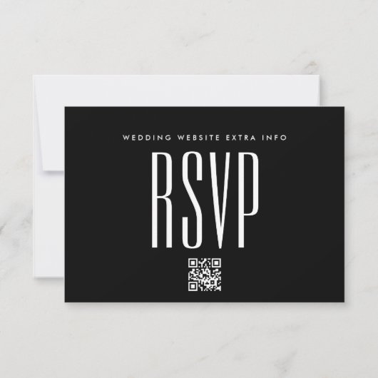 Ultra einfache, moderne QR CODE-Website für Hochze RSVP Karte (Rückseite)