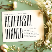 ULTRA EINFACHES MODERNES BOLD WEDD PROBE DINNER EINLADUNG