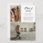 Ultra Elegante 5 Foto Chic Abschluss Einladung (Rückseite)