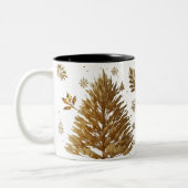 Ultra Glam Liquid Gold Brush Stroke Christmas Tree Zweifarbige Tasse (Links)