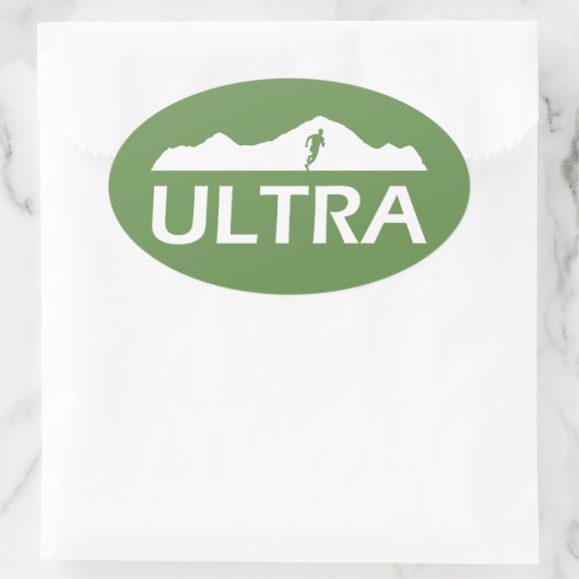 Ultra läuft ovaler aufkleber (Tasche)