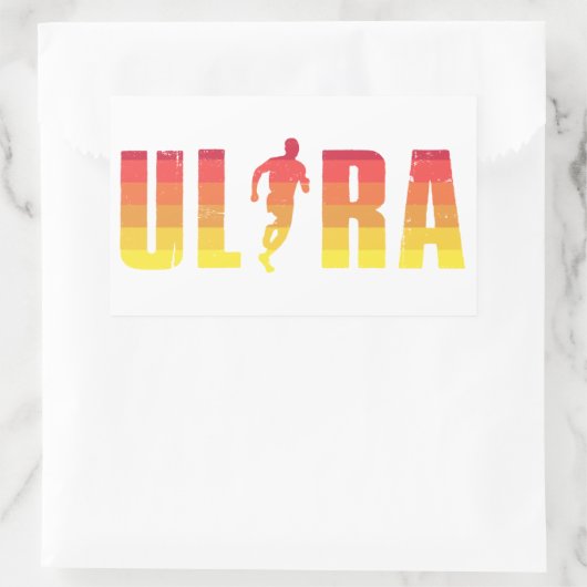 Ultra läuft rechteckiger aufkleber (Tasche)