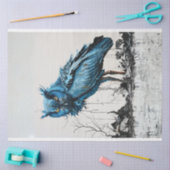 Ultra-lebendige Guardian Blue Owl Chaotic Decoupag Seidenpapier (Basteln)