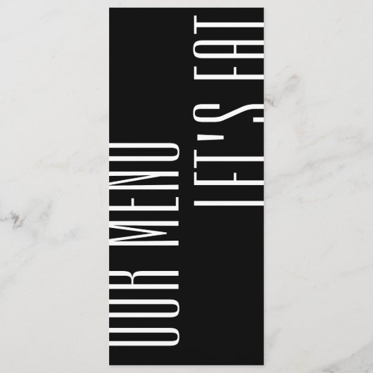 Ultra LET's essen moderne Minimalistische Hochzeit Menükarte (Rückseite)