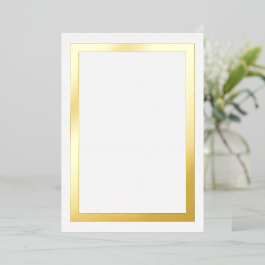 Ultra Luxe Gold Foil Border Cardstock Folieneinladung (Stehend vorne)