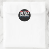 Ultra Maga America Flag Proud Ultra Maga Runder Aufkleber (Tasche)