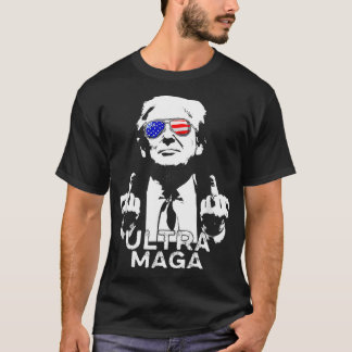 Ultra Maga Eagle Funny Anti Biden Us Flag Pro Trum T-Shirt
