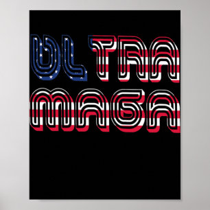 ultra maga Flag American Flag United Staaten of Poster