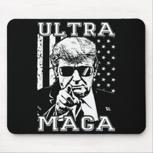 Ultra MAGA Fun Anti Biden US Flag Pro Trump Trend Mousepad