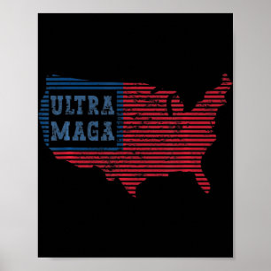 Ultra MAGA Fun Trendfrauen Männer kehren US-Flagge Poster