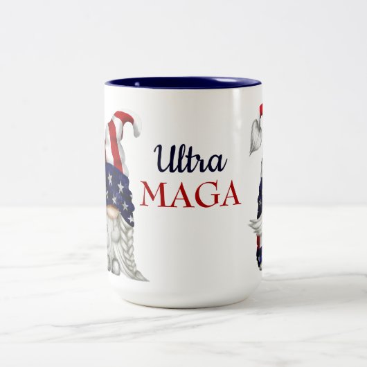 Ultra-MAGA-Gnomes Zweifarbige Tasse (Mittel)