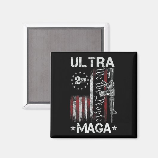 Ultra MAGA Gun AR - Zitat Patriotische amerikanisc Magnet (Vorderseite/Rückseite)