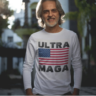 ULTRA MAGA MENS TRUMP T - SHIRT LANGE GESCHLEEBEN