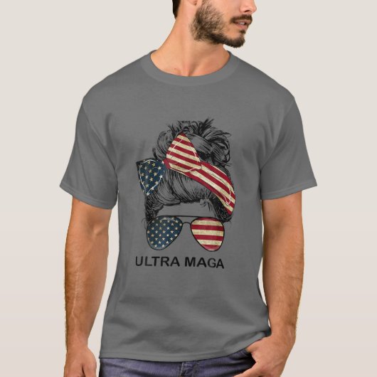 Ultra Maga Messy Bunt Funny Anti Joe Biden Zitat T-Shirt (Vorderseite)