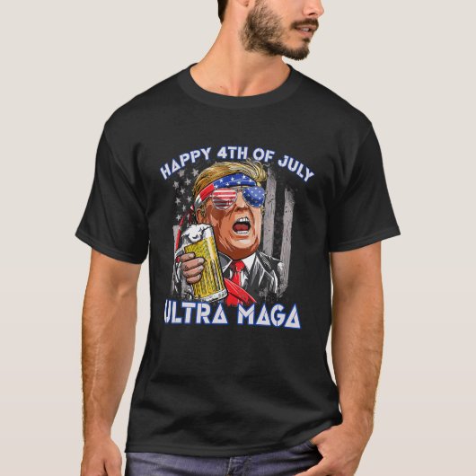 Ultra Maga Proud Pro Trump glücklich 4. Juli Ameri T-Shirt (Vorderseite)