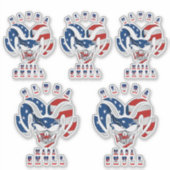 Ultra Maga Skull | 8"x 8"- glänzend transparent Aufkleber (Vorderseite)