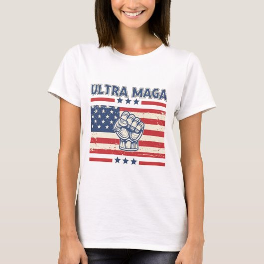 Ultra MAGA T - Shirt - Patriotic Donald Trump (Vorderseite)