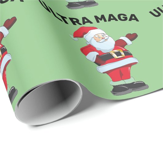ULTRA MAGA TRUMP CHRISTMAS SANTA Wrapping Paper Geschenkpapier (Rolleneckpunkt)