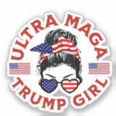 Ultra Maga Trump Girl Aufkleber (Vorderseite)