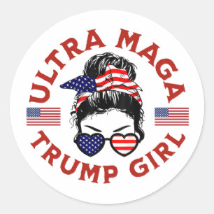Ultra Maga Trump Girl Runder Aufkleber