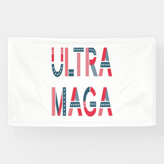 Ultra MAGA Trump Patriotische Republikanische Kons Banner (Horizontal)
