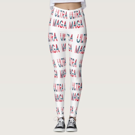 Ultra MAGA Trump Patriotische Republikanische Kons Leggings (Vorderseite)