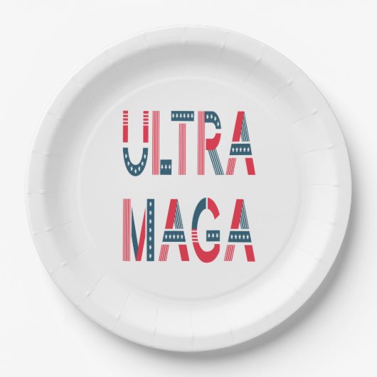 Ultra MAGA Trump Patriotische Republikanische Kons Pappteller (Vorderseite)