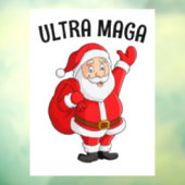 ULTRA MAGA TRUMP SANTA CHRISTMAS WINDOW CLING FENSTERAUFKLEBER (Blatt 3)