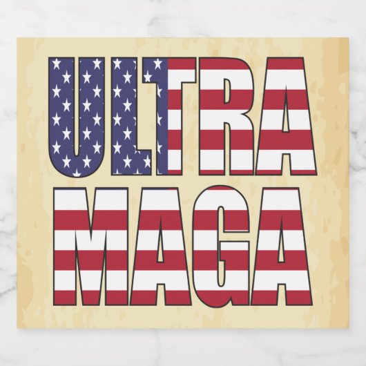 ULTRA MAGA TRUMP SUPPORTER GREAT USA BIERFLASCHENETIKETT (Einzelnes Label)