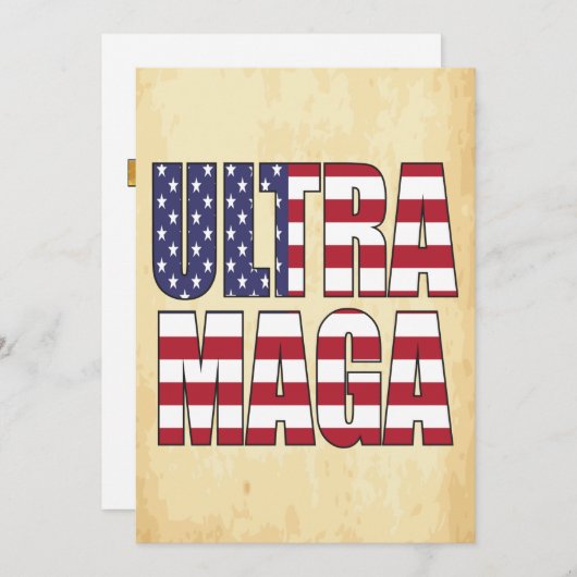 Ultra MAGA Trump Unterstützer 💡 Great Again USA Einladung (Vorne/Hinten)