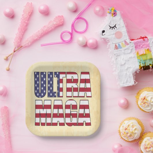 Ultra MAGA Trump Unterstützer 💡 Great Again USA Pappteller (Party)