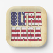 Ultra MAGA Trump Unterstützer 💡 Great Again USA Pappteller (Vorderseite)