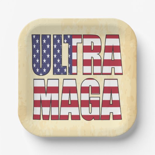 Ultra MAGA Trump Unterstützer 💡 Great Again USA Pappteller (Vorderseite)