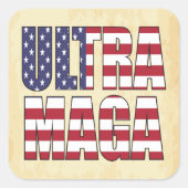 Ultra MAGA Trump Unterstützer 💡 Great Again USA Quadratischer Aufkleber (Vorderseite)