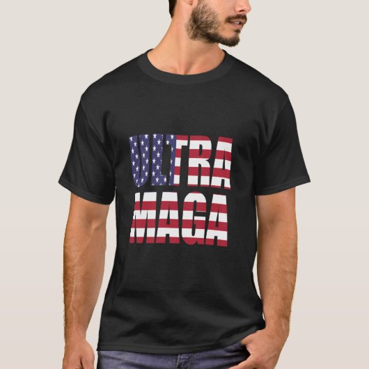 Ultra MAGA Trump Unterstützer ⛳ Great Again USA T-Shirt (Vorderseite)