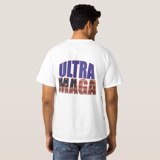 Ultra MAGA Trump Unterstützer ⛳ Great Again USA T-Shirt (Schwarz voll)