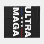 Ultra Maga United State Fahne 3 Fleecedecke (Vorderseite (Horizontal))