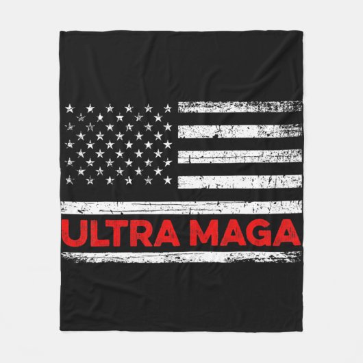 Ultra Maga United State-Flagge Fleecedecke (Vorderseite)
