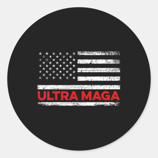 Ultra Maga United State-Flagge Runder Aufkleber (Vorderseite)