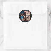 Ultra MAGA USA Flag Pro American Pro Freedom Runder Aufkleber (Tasche)