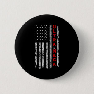 Ultra MAGA Vintage amerikanische Fahne Ultra MAGA Button